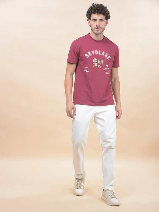 T-Shirt for Men | Breathable & Soft with Color Fastness Regular Fit Round Neck Poly Cotton Fabric Printed Pattern