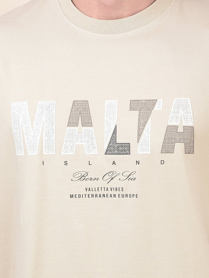 T-Shirt for Men | Breathable & Soft with Color Fastness Regular Fit Round Neck Cotton Blend Fabric Printed Pattern