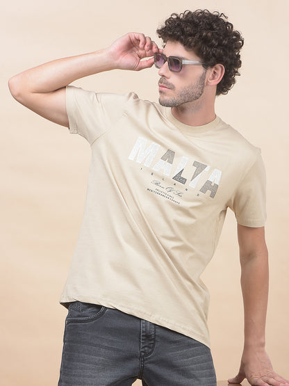 T-Shirt for Men | Breathable & Soft with Color Fastness Regular Fit Round Neck Cotton Blend Fabric Printed Pattern
