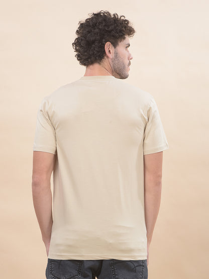 T-Shirt for Men | Breathable & Soft with Color Fastness Regular Fit Round Neck Cotton Blend Fabric Printed Pattern