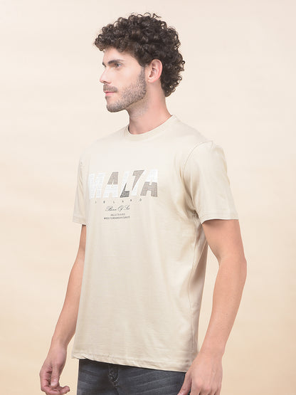 T-Shirt for Men | Breathable & Soft with Color Fastness Regular Fit Round Neck Cotton Blend Fabric Printed Pattern