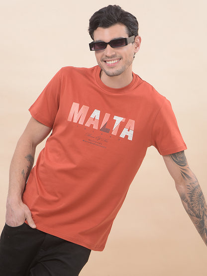 T-Shirt for Men | Breathable & Soft with Color Fastness Regular Fit Round Neck Cotton Blend Fabric Printed Pattern