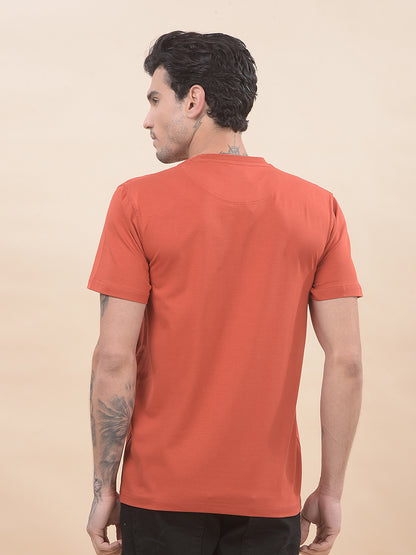 T-Shirt for Men | Breathable & Soft with Color Fastness Regular Fit Round Neck Cotton Blend Fabric Printed Pattern