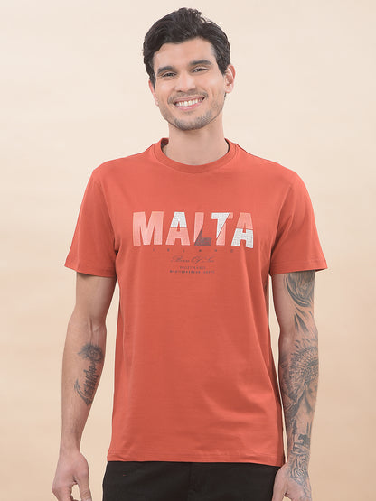 T-Shirt for Men | Breathable & Soft with Color Fastness Regular Fit Round Neck Cotton Blend Fabric Printed Pattern