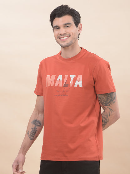 T-Shirt for Men | Breathable & Soft with Color Fastness Regular Fit Round Neck Cotton Blend Fabric Printed Pattern