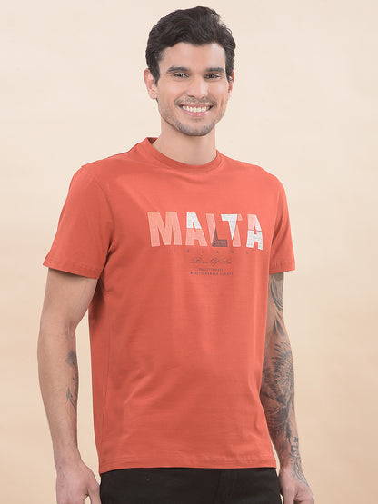 T-Shirt for Men | Breathable & Soft with Color Fastness Regular Fit Round Neck Cotton Blend Fabric Printed Pattern