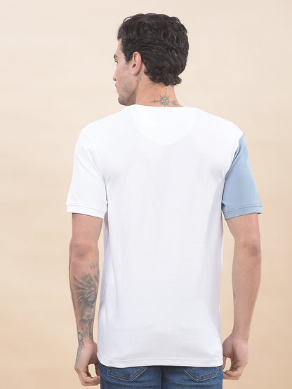 T-Shirt for Men | Breathable & Soft with Color Fastness Regular Fit Round Neck Poly Cotton Fabric Striped Pattern