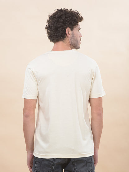 T-Shirt for Men | Breathable & Soft with Color Fastness Regular Fit Round Neck Poly Cotton Fabric Printed Pattern