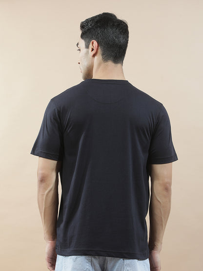 T-Shirt for Men | Breathable & Soft with Color Fastness Regular Fit Round Neck Poly Cotton Fabric Printed Pattern