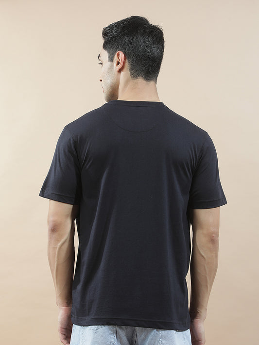 T-Shirt for Men | Breathable & Soft with Color Fastness Regular Fit Round Neck Poly Cotton Fabric Printed Pattern