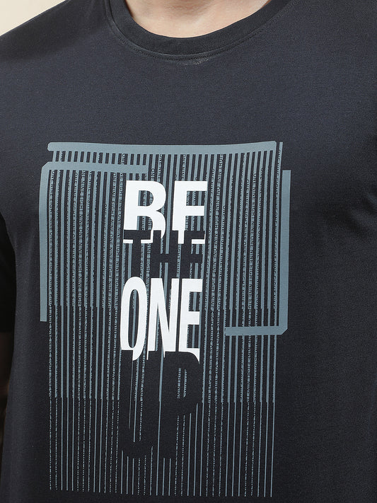 T-Shirt for Men | Breathable & Soft with Color Fastness Regular Fit Round Neck Poly Cotton Fabric Printed Pattern