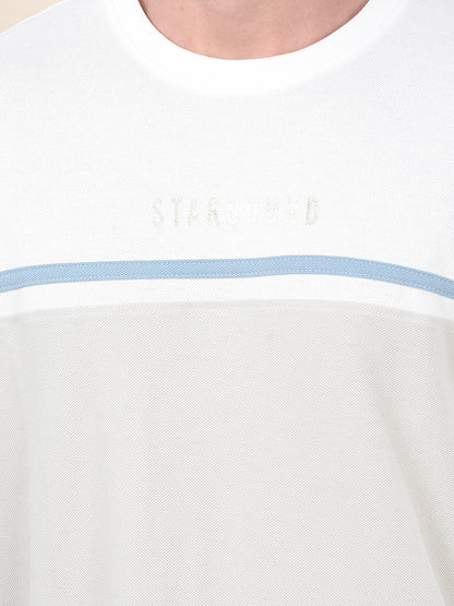 T-Shirt for Men | Breathable & Soft with Color Fastness Regular Fit Round Neck Poly Cotton Fabric Colourblocked Pattern