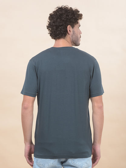 T-Shirt for Men | Breathable & Soft with Color Fastness Regular Fit Round Neck Cotton Blend Fabric Printed Pattern