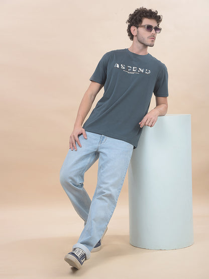 T-Shirt for Men | Breathable & Soft with Color Fastness Regular Fit Round Neck Cotton Blend Fabric Printed Pattern