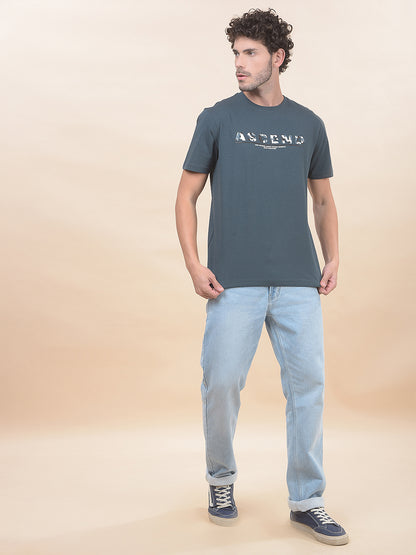 T-Shirt for Men | Breathable & Soft with Color Fastness Regular Fit Round Neck Cotton Blend Fabric Printed Pattern