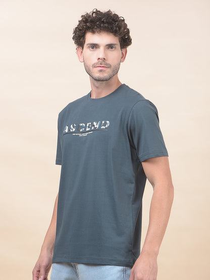 T-Shirt for Men | Breathable & Soft with Color Fastness Regular Fit Round Neck Cotton Blend Fabric Printed Pattern