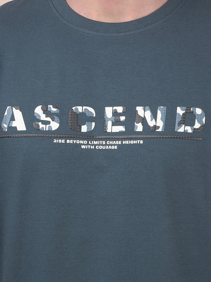T-Shirt for Men | Breathable & Soft with Color Fastness Regular Fit Round Neck Cotton Blend Fabric Printed Pattern