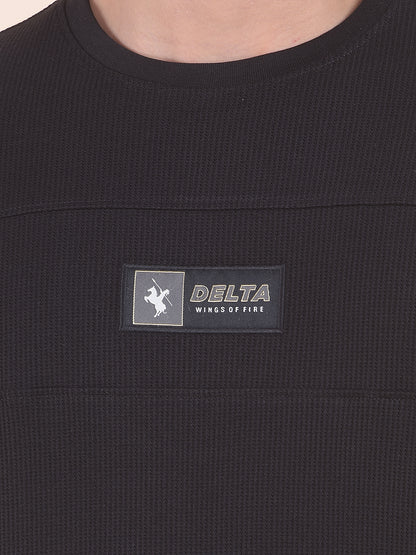 T-Shirt for Men | Breathable & Soft with Color Fastness Regular Fit Round Neck Poly Cotton Fabric Self Design Pattern
