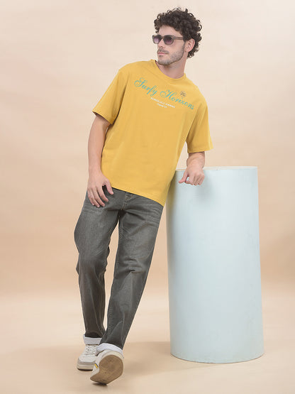 T-Shirt for Men | Breathable & Soft with Color Fastness Regular Fit Round Neck Cotton Blend Fabric Printed Pattern