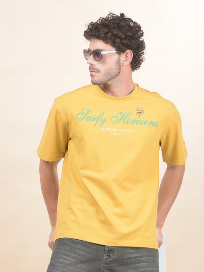 T-Shirt for Men | Breathable & Soft with Color Fastness Regular Fit Round Neck Cotton Blend Fabric Printed Pattern