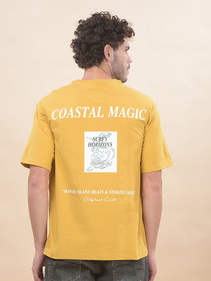 T-Shirt for Men | Breathable & Soft with Color Fastness Regular Fit Round Neck Cotton Blend Fabric Printed Pattern