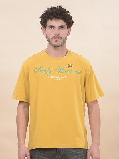 T-Shirt for Men | Breathable & Soft with Color Fastness Regular Fit Round Neck Cotton Blend Fabric Printed Pattern