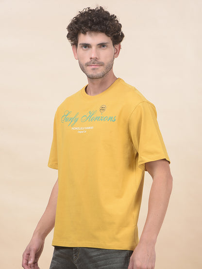 T-Shirt for Men | Breathable & Soft with Color Fastness Regular Fit Round Neck Cotton Blend Fabric Printed Pattern