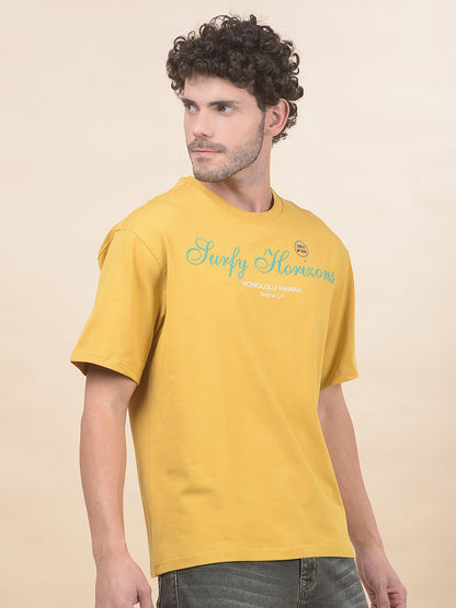 T-Shirt for Men | Breathable & Soft with Color Fastness Regular Fit Round Neck Cotton Blend Fabric Printed Pattern