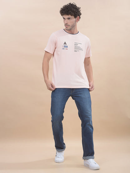 T-Shirt for Men | Breathable & Soft with Color Fastness Regular Fit Round Neck Poly Cotton Fabric Printed Pattern
