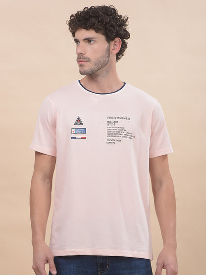 T-Shirt for Men | Breathable & Soft with Color Fastness Regular Fit Round Neck Poly Cotton Fabric Printed Pattern