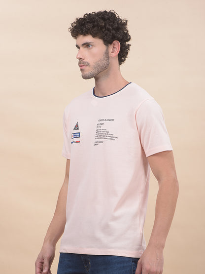 T-Shirt for Men | Breathable & Soft with Color Fastness Regular Fit Round Neck Poly Cotton Fabric Printed Pattern