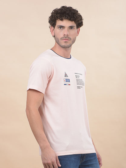 T-Shirt for Men | Breathable & Soft with Color Fastness Regular Fit Round Neck Poly Cotton Fabric Printed Pattern