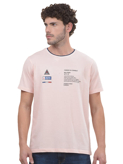 T-Shirt for Men | Breathable & Soft with Color Fastness Regular Fit Round Neck Poly Cotton Fabric Printed Pattern
