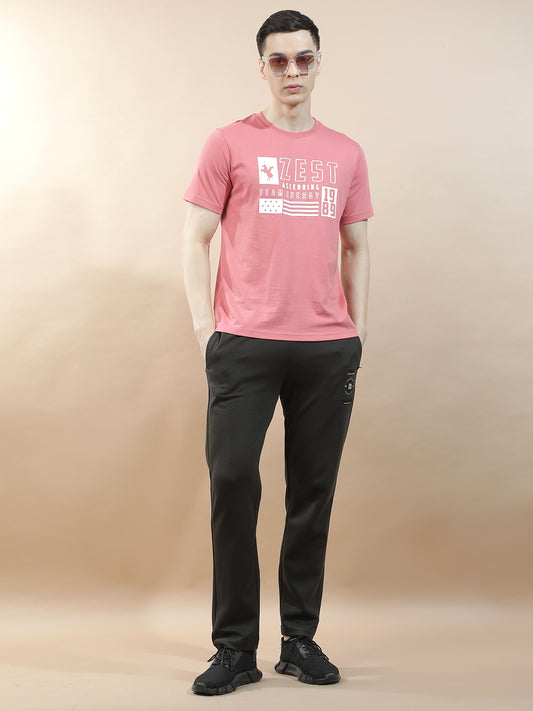 T-Shirt for Men | Breathable & Soft with Color Fastness Regular Fit Round Neck Poly Cotton Fabric Printed Pattern