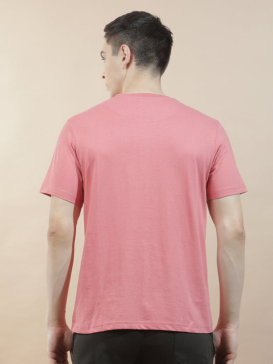 T-Shirt for Men | Breathable & Soft with Color Fastness Regular Fit Round Neck Poly Cotton Fabric Printed Pattern