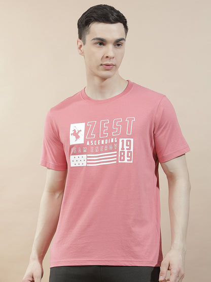 T-Shirt for Men | Breathable & Soft with Color Fastness Regular Fit Round Neck Poly Cotton Fabric Printed Pattern
