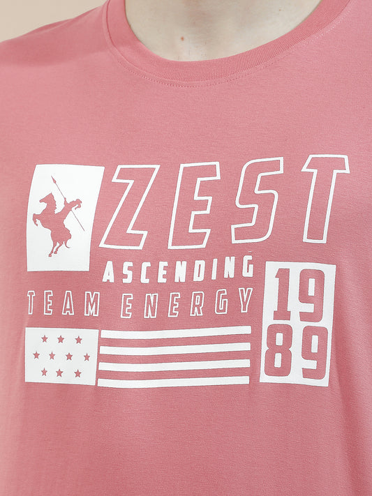 T-Shirt for Men | Breathable & Soft with Color Fastness Regular Fit Round Neck Poly Cotton Fabric Printed Pattern