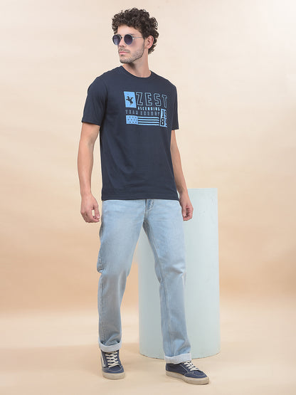 T-Shirt for Men | Breathable & Soft with Color Fastness Regular Fit Round Neck Poly Cotton Fabric Printed Pattern