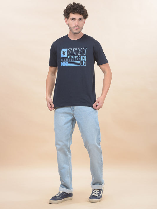 T-Shirt for Men | Breathable & Soft with Color Fastness Regular Fit Round Neck Poly Cotton Fabric Printed Pattern