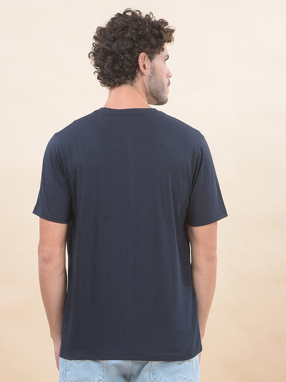 T-Shirt for Men | Breathable & Soft with Color Fastness Regular Fit Round Neck Poly Cotton Fabric Printed Pattern