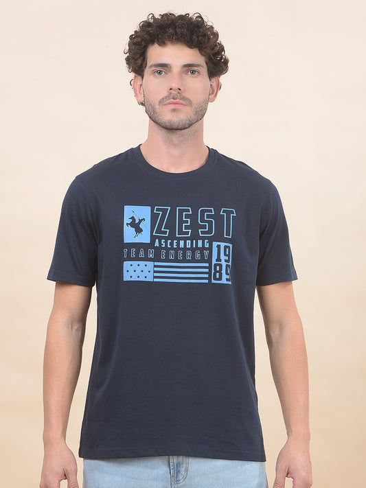 T-Shirt for Men | Breathable & Soft with Color Fastness Regular Fit Round Neck Poly Cotton Fabric Printed Pattern