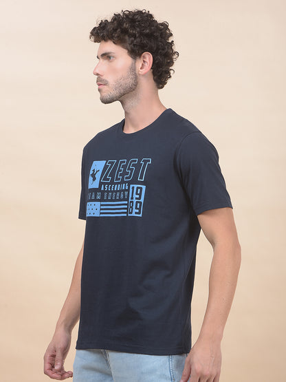 T-Shirt for Men | Breathable & Soft with Color Fastness Regular Fit Round Neck Poly Cotton Fabric Printed Pattern