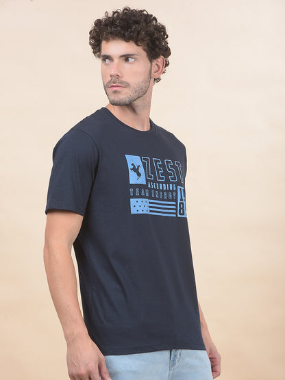 T-Shirt for Men | Breathable & Soft with Color Fastness Regular Fit Round Neck Poly Cotton Fabric Printed Pattern