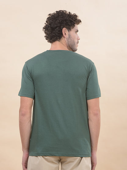 T-Shirt for Men | Breathable & Soft with Color Fastness Regular Fit Round Neck Poly Cotton Fabric Printed Pattern