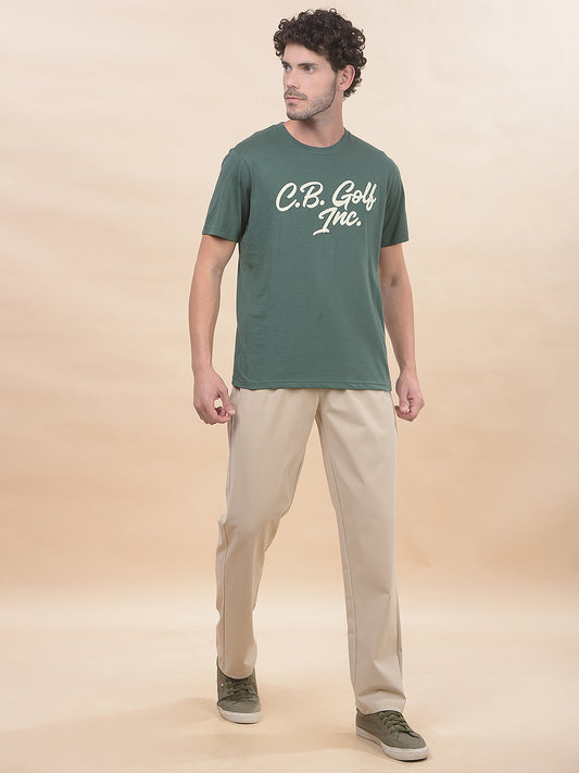 T-Shirt for Men | Breathable & Soft with Color Fastness Regular Fit Round Neck Poly Cotton Fabric Printed Pattern