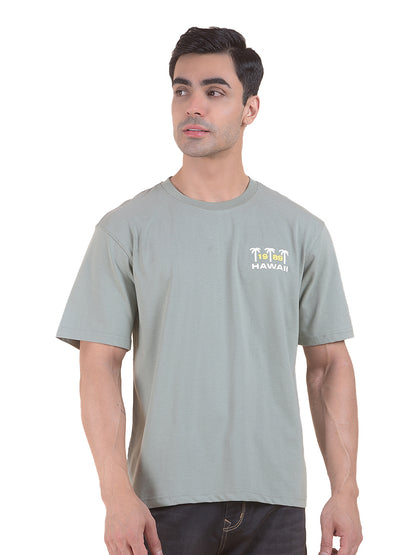 T-Shirt for Men | Breathable & Soft with Color Fastness Regular Fit Round Neck Poly Cotton Fabric Printed Pattern