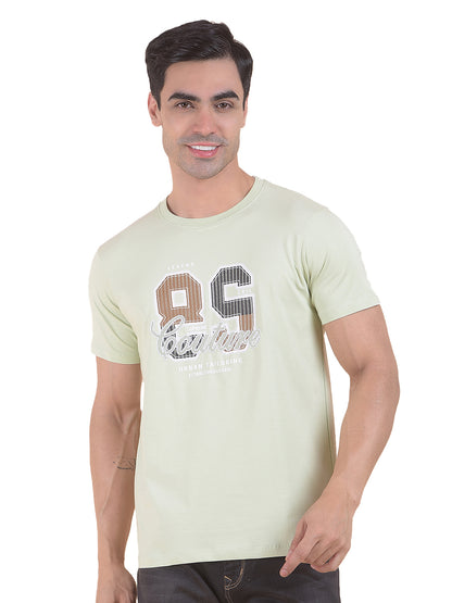 T-Shirt for Men | Breathable & Soft with Color Fastness Regular Fit Round Neck Poly Cotton Fabric Printed Pattern