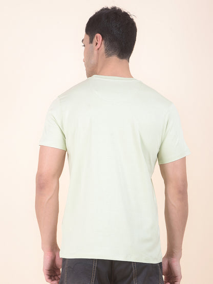 T-Shirt for Men | Breathable & Soft with Color Fastness Regular Fit Round Neck Poly Cotton Fabric Printed Pattern