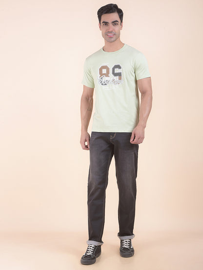 T-Shirt for Men | Breathable & Soft with Color Fastness Regular Fit Round Neck Poly Cotton Fabric Printed Pattern