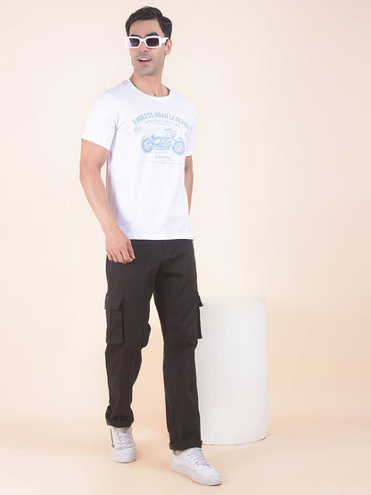 T-Shirt for Men | Breathable & Soft with Color Fastness Regular Fit Round Neck Poly Cotton Fabric Printed Pattern